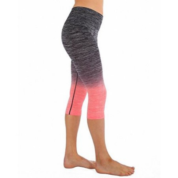 fashion hub Pants - Coral ombre workout capri